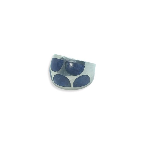 Sterling Silver Blue Aventurinel Ring Size 10 - Picture 2 of 4